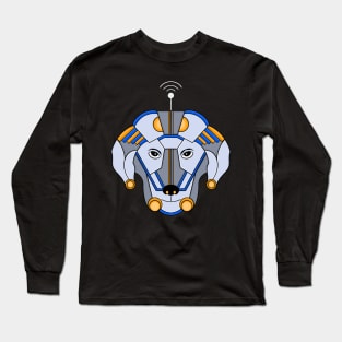 Mecha Cyborg Head Dog Long Sleeve T-Shirt